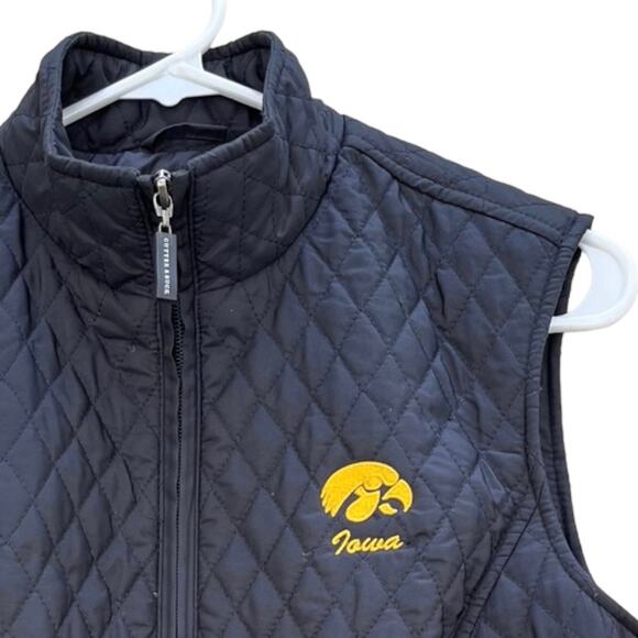 Cutter & Buck Black Quilted Iowa Hawkeyes Vest Zippered Pockets Women's Small - Picture 2 of 5